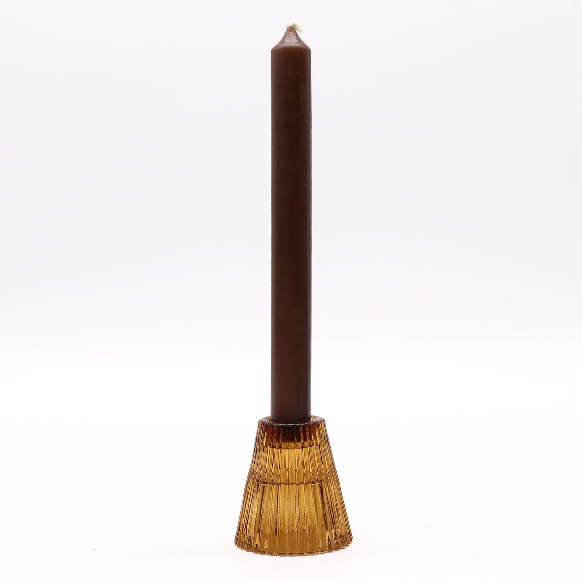 Flip Dinner Candle / Tealight Holder - Antique Amber